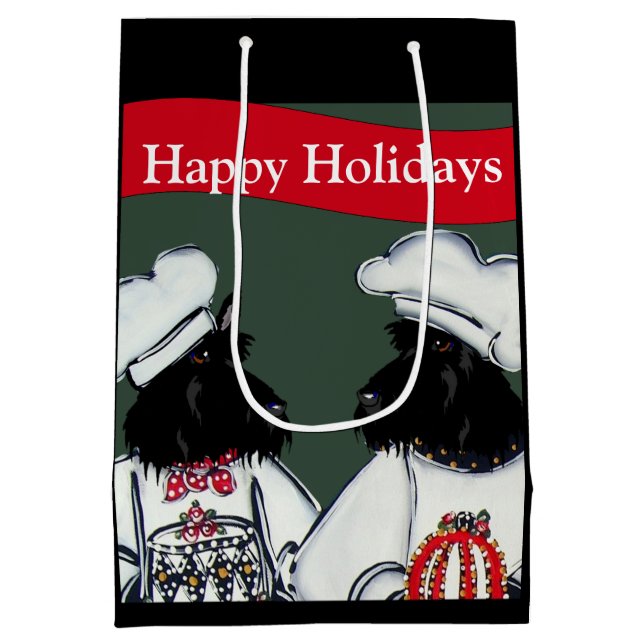 Scottish Terriers    Medium Gift Bag (Back)