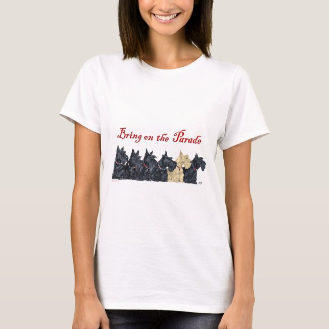 Scottish Terriers Patriotic Collars T-Shirt (Front)