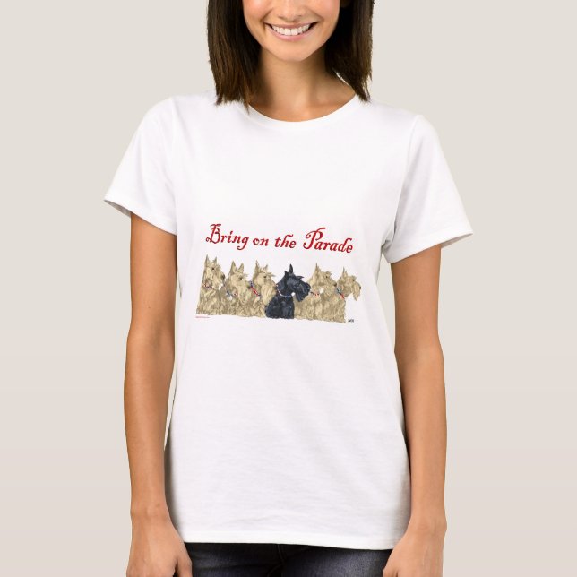 Scottish Terriers Patriotic Collars T-Shirt (Front)