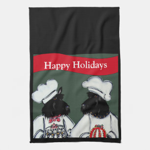 Scottish Terriers Tea Towel