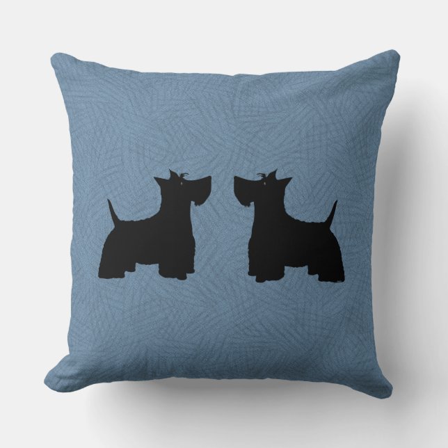 Scottish Terriers Throw Pillow (Front)