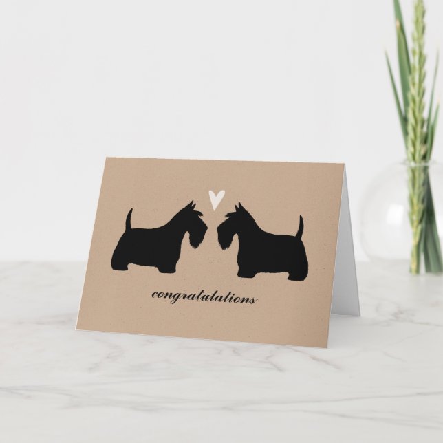 Scottish Terriers Wedding Congratulations Card (Front)