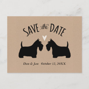 Scottish Terriers Wedding Save the Date Announcement Postcard