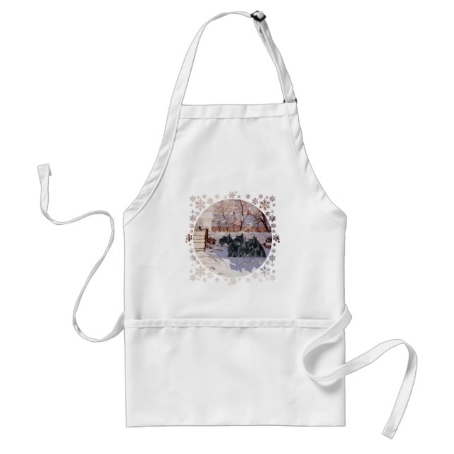 Scottish Terriers Winter Magpie Standard Apron (Front)