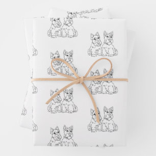 Scottish Terriers Wrapping Paper Sheet