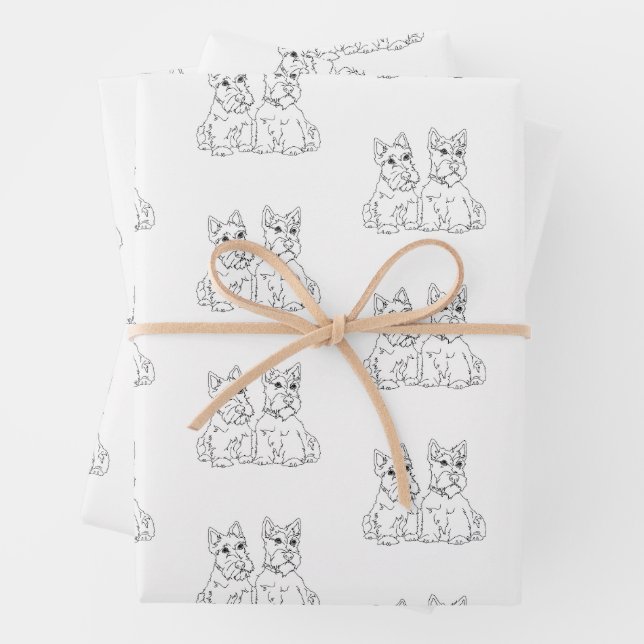Scottish Terriers  Wrapping Paper Sheet (In situ)