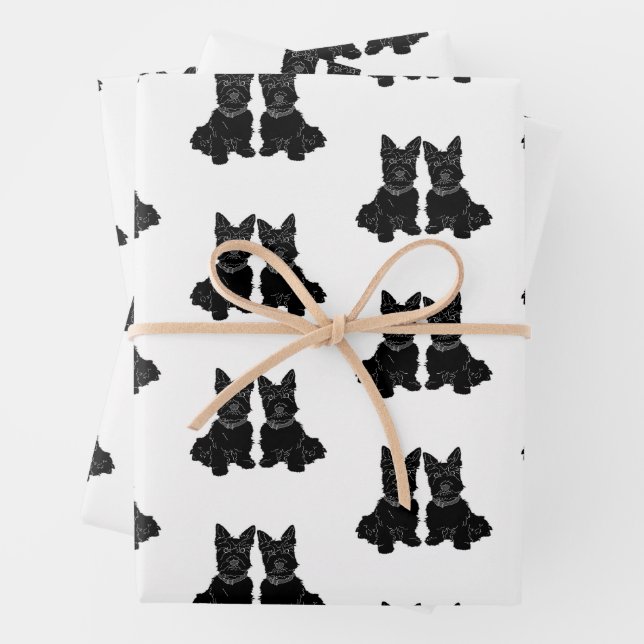 Scottish Terriers  Wrapping Paper Sheet (In situ)
