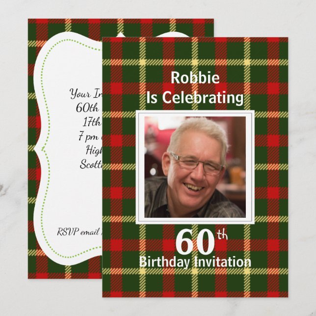 Scottish Themed Celebration Party Invitations (Front/Back)