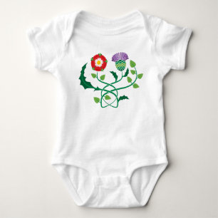 Scottish Thistle and English Rose Baby Bodysuit