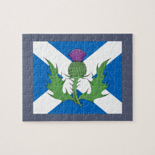 Scottish Thistle and Saltire Jigsaw Puzzle