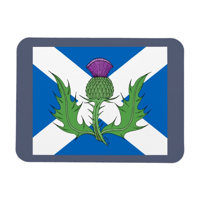 Scottish Thistle and Saltire Magnet (Horizontal)