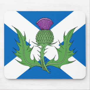 Scottish Thistle and Saltire Mouse Mat