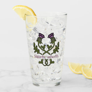 Scottish Thistle and Scots Gaelic Toast Glass