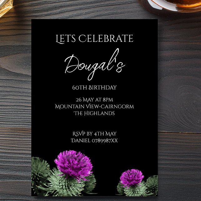Scottish Thistle Birthday Invitation (Creator Uploaded)