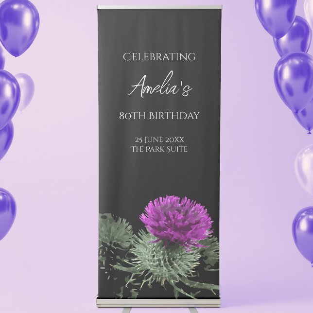 Scottish Thistle Birthday Retractable Banner (Creator Uploaded)