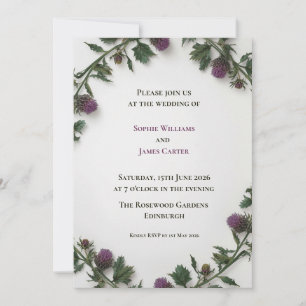 Scottish Thistle Border Wedding Invitation   Class