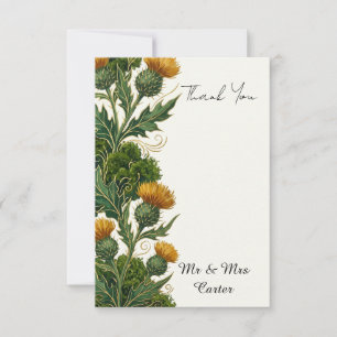 Scottish Thistle Botanical Wedding Thank You Card