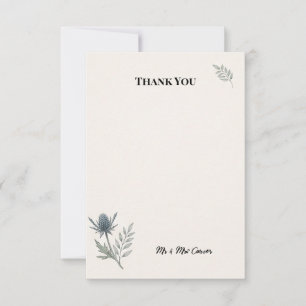 Scottish Thistle Botanical Wedding Thank You Card