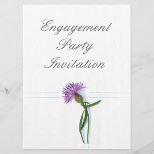 Scottish Thistle, Celtic Engagement Party Invitation