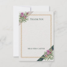 Scottish Thistle Celtic Tartan Wedding   Thank You