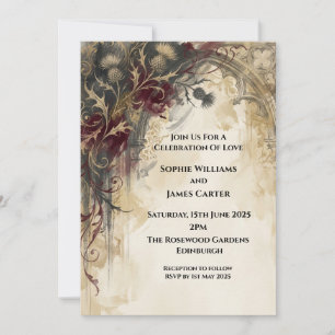 Scottish Thistle Celtic Wedding Invitation