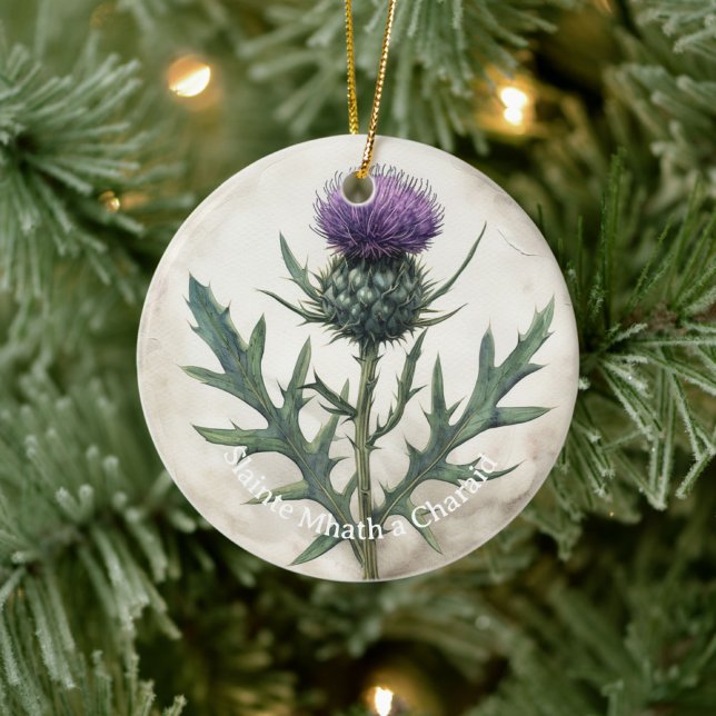 Scottish Thistle Christmas Ornament, Ceramic Tree Decoration (Creator Uploaded)