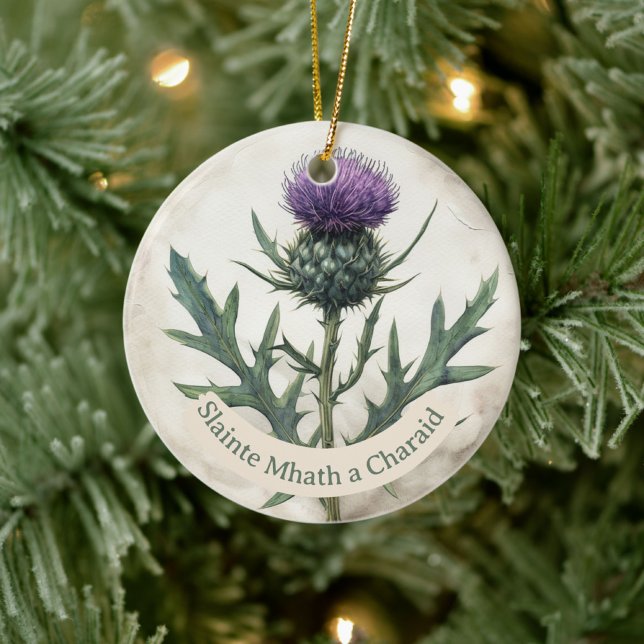 Scottish Thistle Christmas Ornament, Ceramic Tree Decoration (Creator Uploaded)