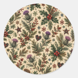 Scottish Thistle Christmas Stickers