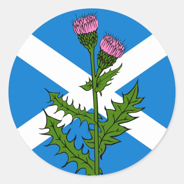 Scottish thistle classic round sticker (Front)