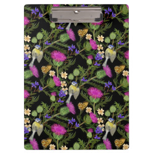 Scottish Thistle Cottagecore Pattern  Clipboard