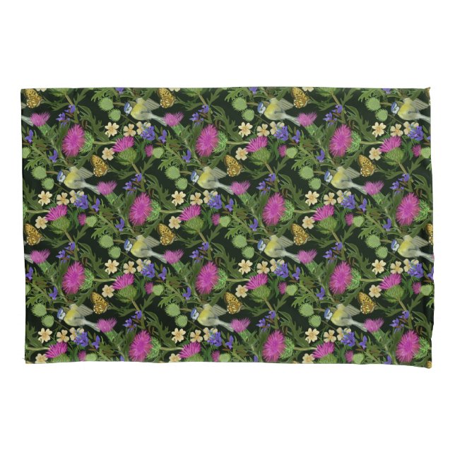 Scottish Thistle Cottagecore Pattern  Pillowcase (Front)