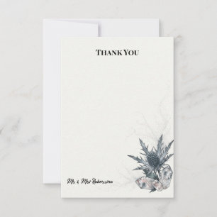 Scottish Thistle Crystal Wedding Thank You Card