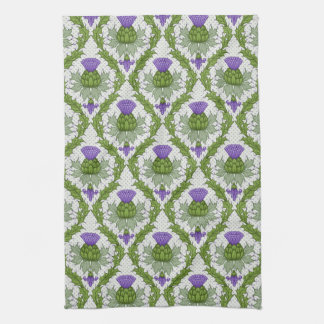 Scottish Thistle Damask Tea Towel