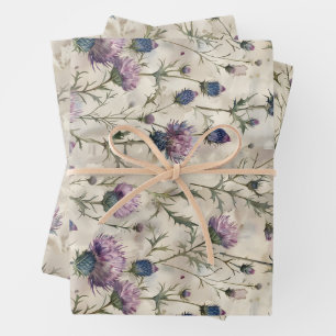 Scottish Thistle design Wrapping Paper Sheet