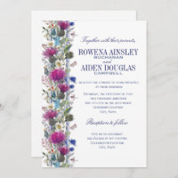 Scottish Thistle Floral Wedding Invitation
