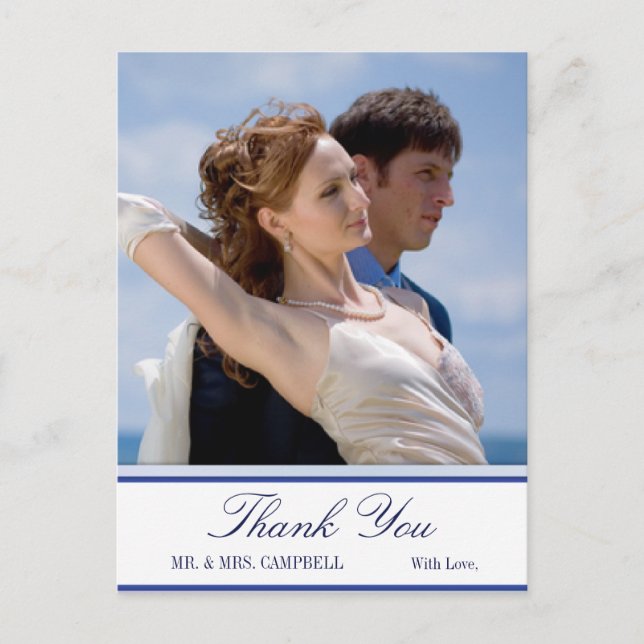 Scottish Thistle Floral Wedding Thank You Postcard (Front)