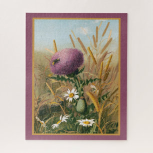 Scottish Thistle Flowers Vintage Picture Jigsaw Puzzle