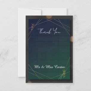 Scottish Thistle Gold Geometric Wedding Thank You Card