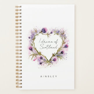 Scottish Thistle Heart Watercolor Planner