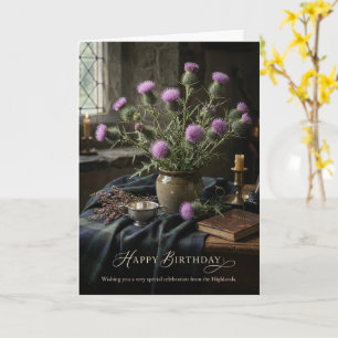 Scottish Thistle Highland Happy Birthday Card