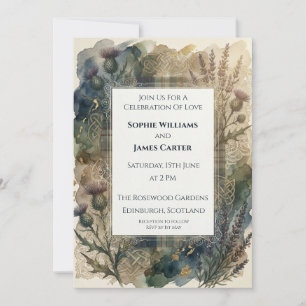 Scottish Thistle Highland Wedding Invitation