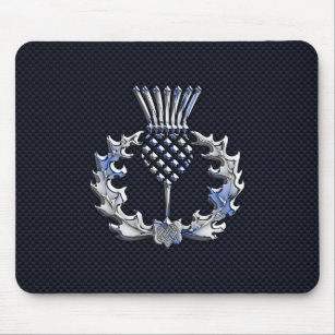 Scottish Thistle in Chrome Style Mouse Mat
