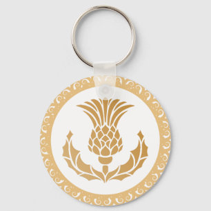 scottish thistle key ring