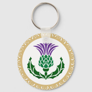 scottish thistle key ring