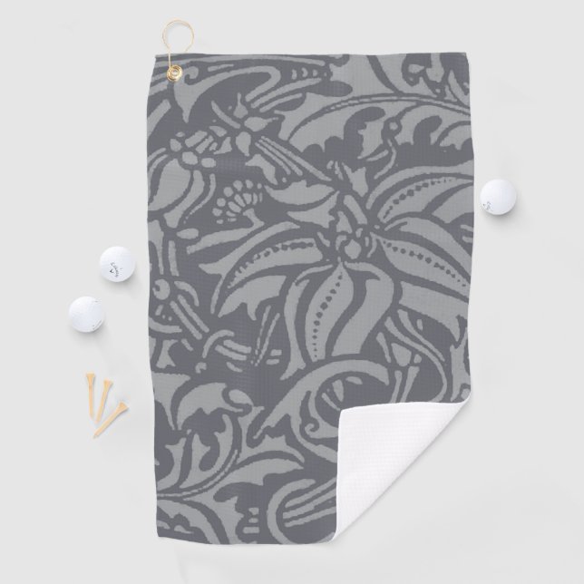 Scottish Thistle Knot William Morris Style Golf Towel (InSitu)