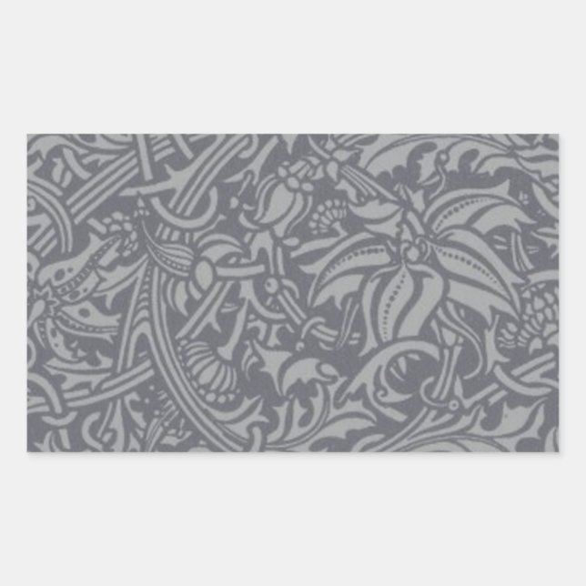 Scottish Thistle Knot William Morris Style Rectangular Sticker (Front)