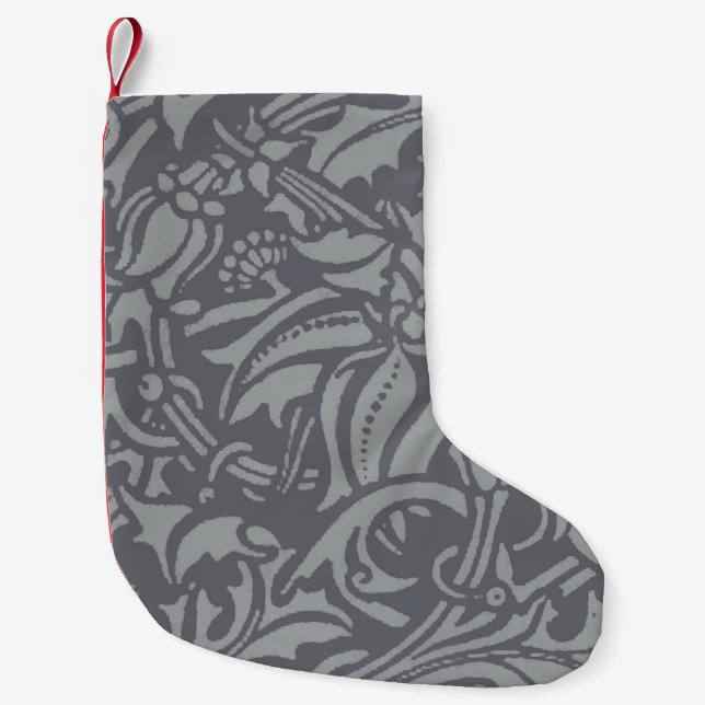 Scottish Thistle Knot William Morris Style Small Christmas Stocking (Front)