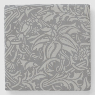 Scottish Thistle Knot William Morris Style Stone Coaster