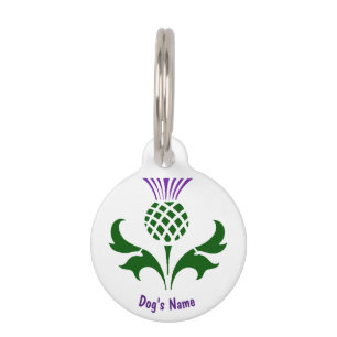 Scottish Thistle Personalise Pet Tag
