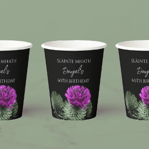 Scottish Thistle Personalised Birthday Paper Cups